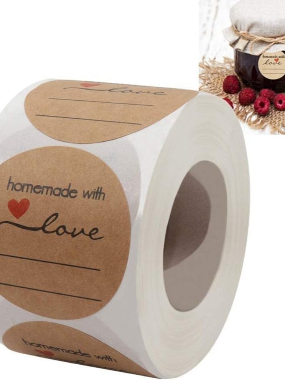 Jam and Jelly Jar Canning Labels for Mason Jars and More2" Round 500/roll with L